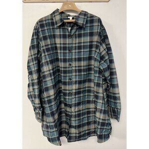 NWT LuLaRoe Womens Blue Plaid Button-Up Shirt 3XL